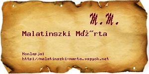 Malatinszki Márta névjegykártya
