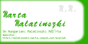 marta malatinszki business card